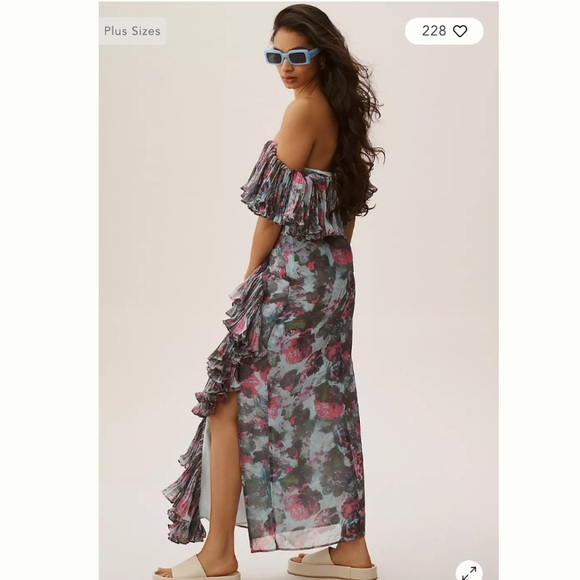 HUTCH OFF-THE-SHOULDER RUFFLED COLUMN DRESS - Picture 4 of 12